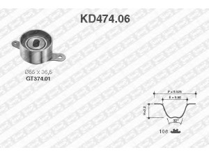 SNR KD474.06 paskirstymo diržo komplektas 
 Techninės priežiūros dalys -> Papildomas remontas
14510-PH1-004