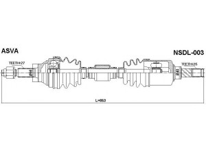 ASVA NSDL-003 kardaninis velenas 
 Ratų pavara -> Kardaninis velenas