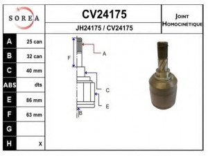 EAI CV24175K jungčių komplektas, kardaninis velenas