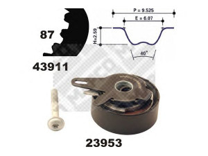 MAPCO 23911 paskirstymo diržo komplektas 
 Techninės priežiūros dalys -> Papildomas remontas
059198119A, 059198119B, 059198119A