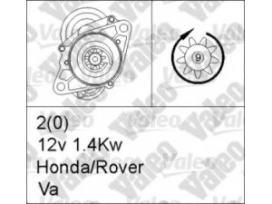 VALEO 455713 starteris 
 Elektros įranga -> Starterio sistema -> Starteris
31200-P45-G51, 31200-P45-G610, 31200-PDA-E52