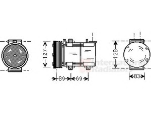 VAN WEZEL 1800K322 kompresorius, oro kondicionierius 
 Oro kondicionavimas -> Kompresorius/dalys
1035431, 1S7H19D629EA, 4054452