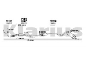 KLARIUS 330522U išmetimo sistema 
 Išmetimo sistema -> Išmetimo sistema, visa