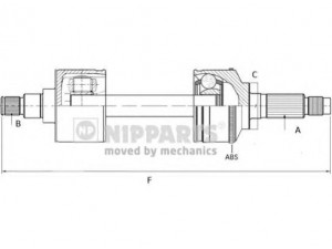 NIPPARTS N2814001 kardaninis velenas 
 Ratų pavara -> Kardaninis velenas
44010-S04-961, 44010-S04961