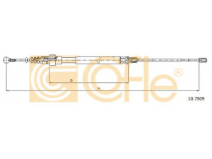 COFLE 10.7509 trosas, stovėjimo stabdys 
 Stabdžių sistema -> Valdymo svirtys/trosai
1K0609721BE, 1K0609721Q
