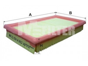 MFILTER K 352 oro filtras 
 Filtrai -> Oro filtras
4434858, 4434868, 4439265, 4439425