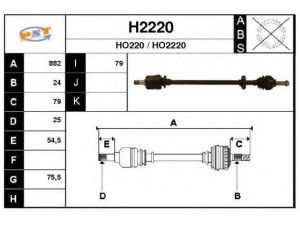 SNRA H2220 kardaninis velenas