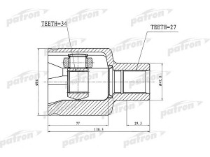 PATRON PCV3022 gofruotoji membrana, kardaninis velenas
4130009002
