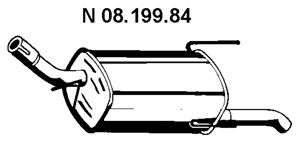 EBERSPÄCHER 08.199.84 galinis duslintuvas 
 Išmetimo sistema -> Duslintuvas
58 52 061, 58 52 090