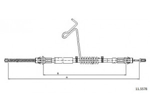 CABOR 11.5578 trosas, stovėjimo stabdys 
 Stabdžių sistema -> Valdymo svirtys/trosai
4457990, 4654291, YC152A635BJ