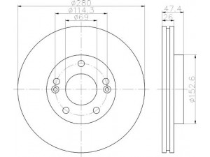 HELLA PAGID 8DD 355 111-411 stabdžių diskas 
 Stabdžių sistema -> Diskinis stabdys -> Stabdžių diskas
517122C000, 517121D100, 517121F000