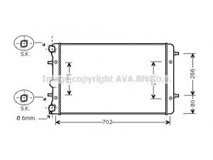 AVA QUALITY COOLING VW2286 radiatorius, variklio aušinimas 
 Aušinimo sistema -> Radiatorius/alyvos aušintuvas -> Radiatorius/dalys
1C0121253D
