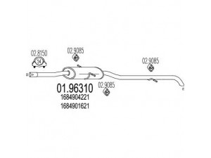 MTS 01.96310 galinis duslintuvas 
 Išmetimo sistema -> Duslintuvas
1684901621, 1684904221