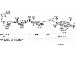 MTS C250768008926 išmetimo sistema 
 Išmetimo sistema -> Išmetimo sistema, visa