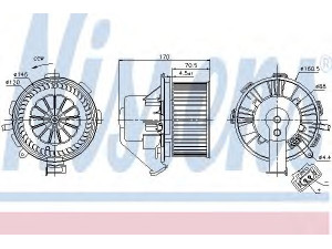 NISSENS 87106 vidaus pūtiklis 
 Šildymas / vėdinimas -> Orpūtė/dalys
0008356007, 2E0819987, A0008356007