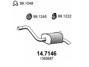 ASSO 14.7146 galinis duslintuvas 
 Išmetimo sistema -> Duslintuvas
1117837, 1129755, 1205645, 1365687