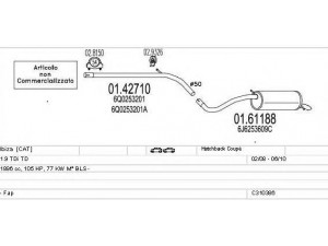 MTS C310386022785 išmetimo sistema 
 Išmetimo sistema -> Išmetimo sistema, visa