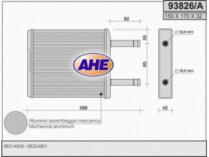 AHE 93826/A šilumokaitis, salono šildymas 
 Šildymas / vėdinimas -> Šilumokaitis
96324801