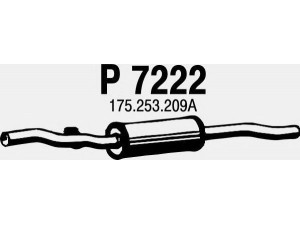 FENNO P7222 vidurinis duslintuvas 
 Išmetimo sistema -> Duslintuvas
171253209A, 175253209A