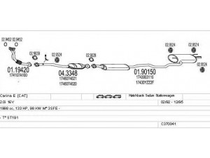 MTS C370041001719 išmetimo sistema 
 Išmetimo sistema -> Išmetimo sistema, visa