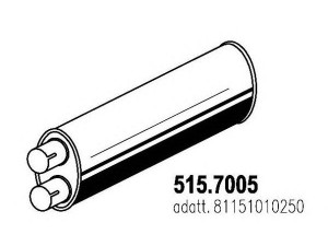 ASSO 515.7005 vidurinis / galinis duslintuvas 
 Išmetimo sistema -> Duslintuvas
81151010250