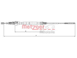 METZGER 10.7492 trosas, stovėjimo stabdys 
 Stabdžių sistema -> Valdymo svirtys/trosai
357 609 721A, 357 609 721D, 357 609 721E