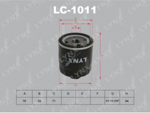 LYNXauto LC-1011 alyvos filtras 
 Techninės priežiūros dalys -> Techninės priežiūros intervalai
656991, 030 115 561 AA, 030 115 561 AB