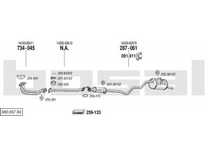 BOSAL 080.057.50 išmetimo sistema 
 Išmetimo sistema -> Išmetimo sistema, visa