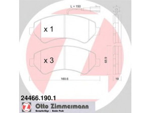 ZIMMERMANN 24466.190.1 stabdžių trinkelių rinkinys, diskinis stabdys 
 Techninės priežiūros dalys -> Papildomas remontas
77364015, 77364161, 77364318, 77364319
