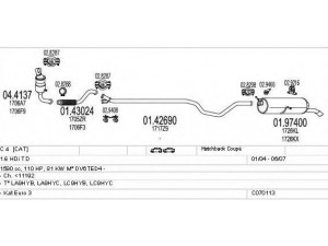 MTS C070113001038 išmetimo sistema 
 Išmetimo sistema -> Išmetimo sistema, visa