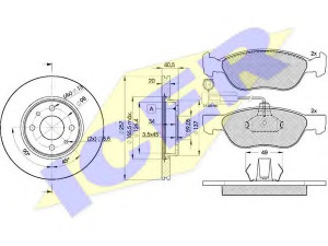 ICER 31243-5056 stabdžių rinkinys, diskiniai stabdžiai