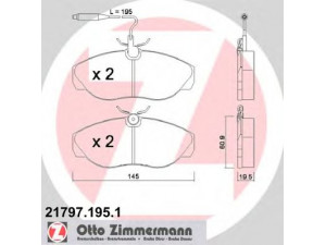 ZIMMERMANN 21797.195.1 stabdžių trinkelių rinkinys, diskinis stabdys 
 Techninės priežiūros dalys -> Papildomas remontas
77362212, 9945788, 425116, 425117