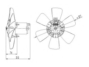 NRF 47391 ventiliatorius, radiatoriaus 
 Aušinimo sistema -> Oro aušinimas
165959455T, 165959455AA, 165959455T