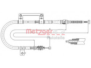 METZGER 17.6043 trosas, stovėjimo stabdys 
 Stabdžių sistema -> Valdymo svirtys/trosai
0K2A244420D, 0K2A244420E, OK2A44420D