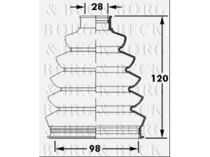 BORG & BECK BCB2394 gofruotoji membrana, kardaninis velenas 
 Ratų pavara -> Gofruotoji membrana
7H0498203, 8E0498203A, 7H0498203