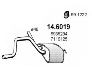 ASSO 14.6019 vidurinis duslintuvas 
 Išmetimo sistema -> Duslintuvas
1011117, 1465132, 5031120, 6935294