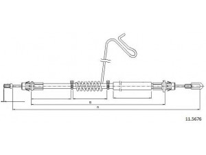 CABOR 11.5676 trosas, stovėjimo stabdys 
 Stabdžių sistema -> Valdymo svirtys/trosai
1388277, 6C112A635CB