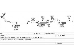MTS C300040009221 išmetimo sistema 
 Išmetimo sistema -> Išmetimo sistema, visa
