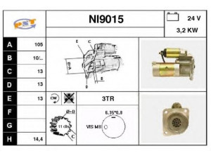 SNRA NI9015 starteris
23300C6801, 23300C8703, 23300C8704