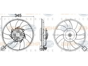 HELLA 8EW 351 104-551 ventiliatorius, radiatoriaus 
 Aušinimo sistema -> Oro aušinimas
13 41 097, 22 91 5387