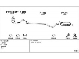 FENNO CI615 išmetimo sistema 
 Išmetimo sistema -> Išmetimo sistema, visa