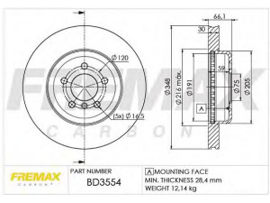 FREMAX BD-3554 stabdžių diskas 
 Stabdžių sistema -> Diskinis stabdys -> Stabdžių diskas
3411 6 775 277, 3411 6 793 125