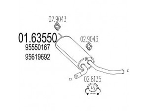 MTS 01.63550 galinis duslintuvas 
 Išmetimo sistema -> Duslintuvas
95550167, 95551528, 95619692