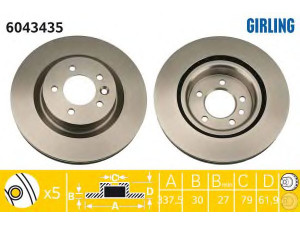 GIRLING 6043435 stabdžių diskas 
 Stabdžių sistema -> Diskinis stabdys -> Stabdžių diskas
SDB00013, SDB00014, SDB000612, SDB000613