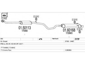 MTS C260509008285 išmetimo sistema 
 Išmetimo sistema -> Išmetimo sistema, visa