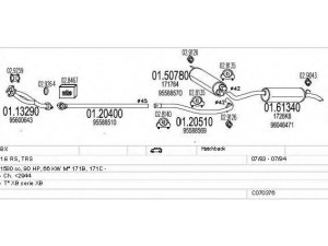 MTS C070376007419 išmetimo sistema 
 Išmetimo sistema -> Išmetimo sistema, visa