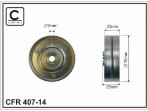 CAFFARO 407-14 kreipiantysis skriemulys, V formos rumbuotas diržas 
 Diržinė pavara -> V formos rumbuotas diržas/komplektas -> Laisvasis/kreipiamasis skriemulys