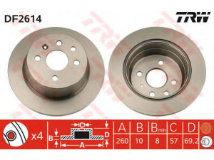 TRW DF2614 stabdžių diskas 
 Dviratė transporto priemonės -> Stabdžių sistema -> Stabdžių diskai / priedai
569119, 569206, 90345699, 90421872