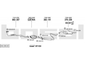 BOSAL 084.089.65 išmetimo sistema 
 Išmetimo sistema -> Išmetimo sistema, visa