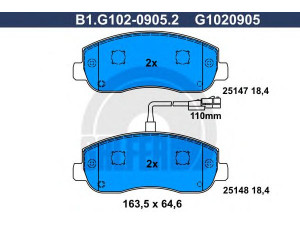GALFER B1.G102-0905.2 stabdžių trinkelių rinkinys, diskinis stabdys 
 Techninės priežiūros dalys -> Papildomas remontas
44 19 950, 93167551, 41 06 043 86R